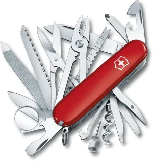 Victorinox Swiss Champ Swiss Army Knife, 33 Functions, Swiss Made Pocket Knife with Large Blade, Screwdriver, Chisel and Combination Pliers - Red