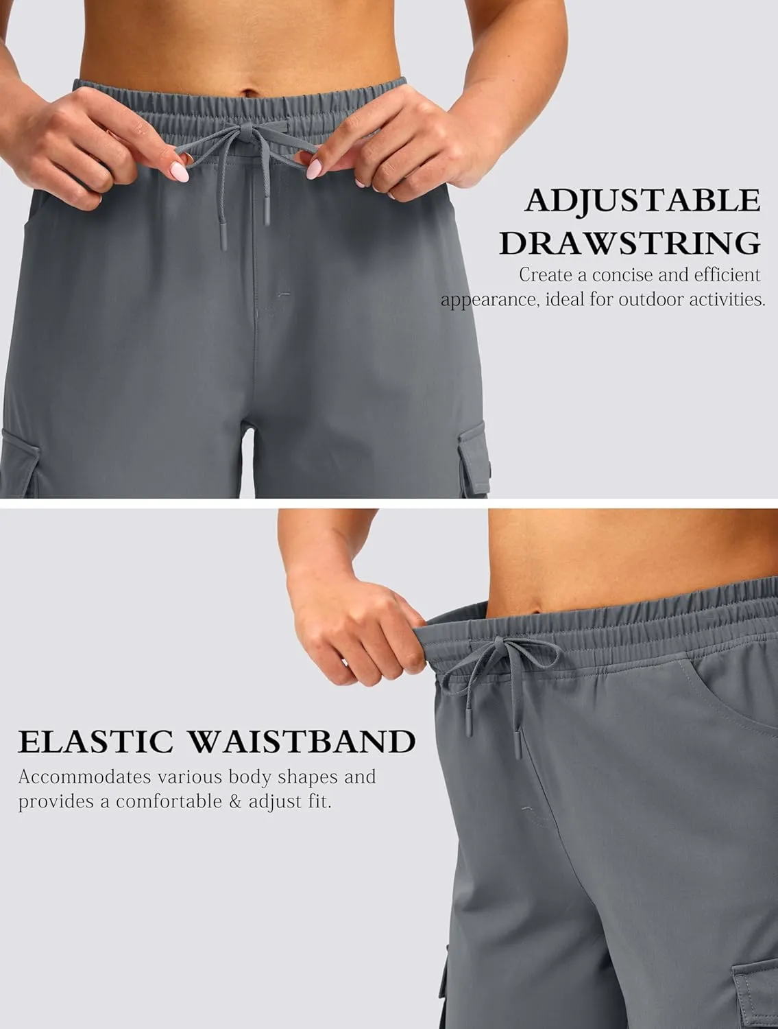 Viodia 15" Long Shorts for Women Hiking Cargo Bermuda Shorts Lightweight Knee Length Capris for Summer Travel Fishing