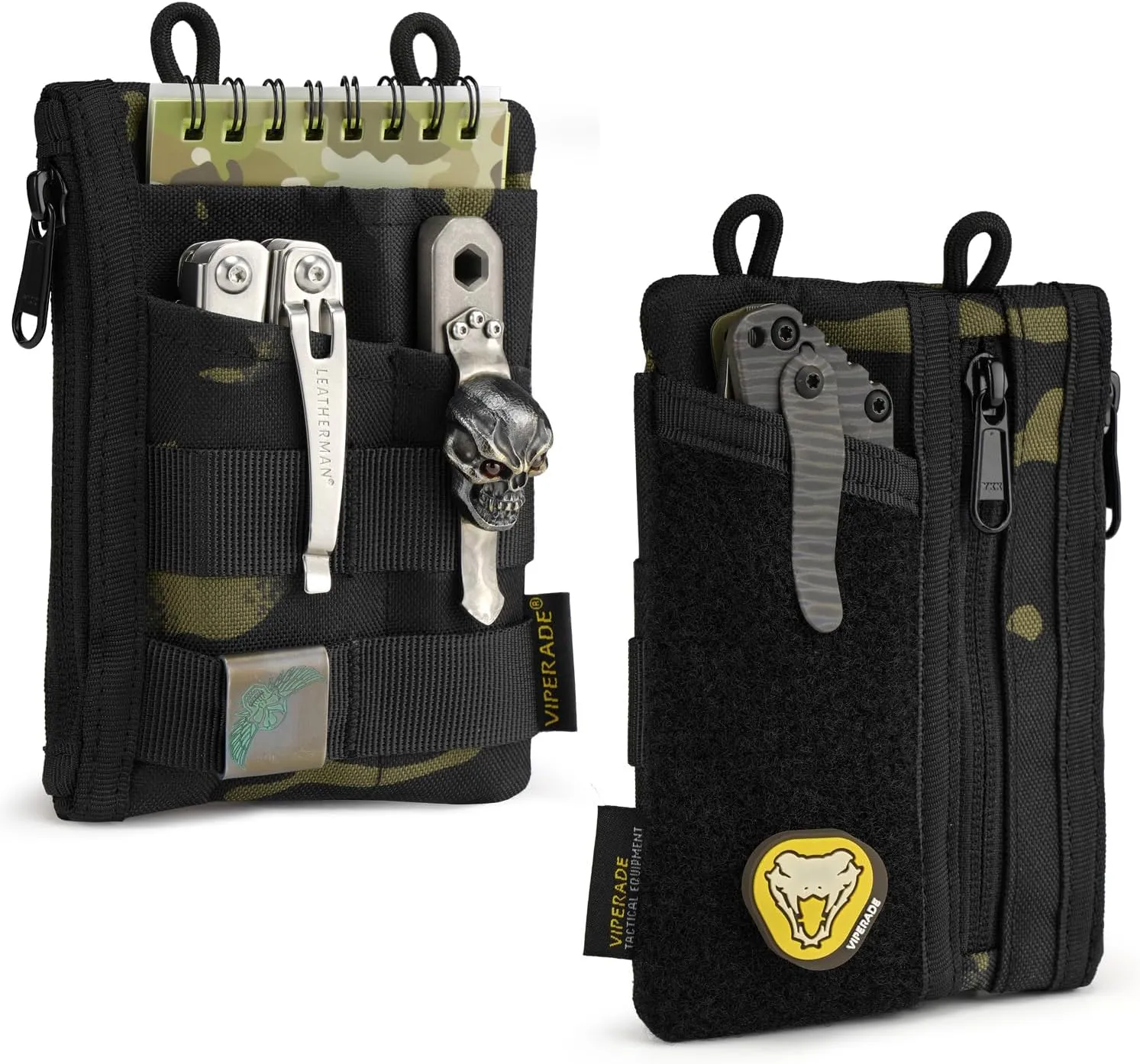 VIPERADE VE18 EDC Pouch, Pocket Organizer for Men, EDC Pocket Organizer, 3 Slots with 2 Zipper Pockets, Multitool Pouch