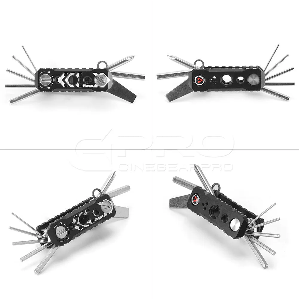 Vlogger Folding Screwdriver and Hex Key Utility Multi Tool (Black)