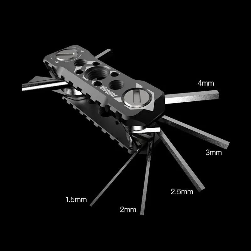 Vlogger Folding Screwdriver and Hex Key Utility Multi Tool (Black)
