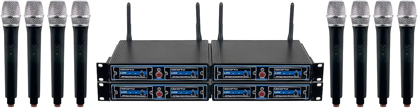 VocoPro UDH-CHOIR-8 | 8 Channel UDH Hybrid Wireless Microphone Set
