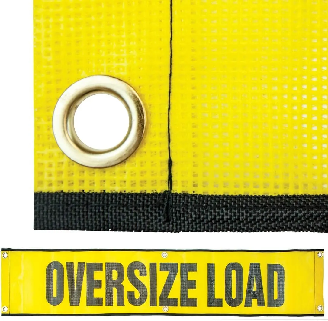 VULCAN Flags, Banners, and Magnets Kit - Includes 2 Stretch Cord Oversize Load Signs, 2 Grommet Oversize Load Signs, 8 Magnets, 4 Red Flags, and 4 Orange Flags