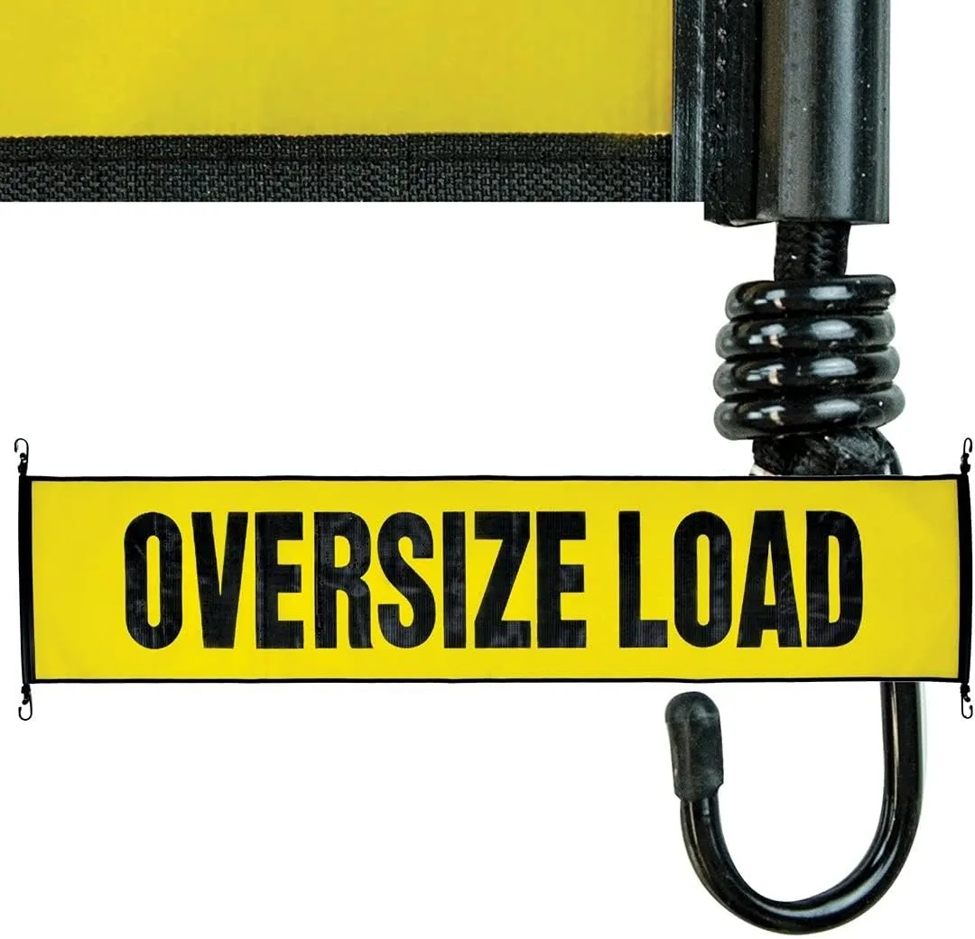 VULCAN Flags, Banners, and Magnets Kit - Includes 2 Stretch Cord Oversize Load Signs, 2 Grommet Oversize Load Signs, 8 Magnets, 4 Red Flags, and 4 Orange Flags