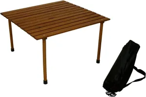 W2817 Low Wood Portable Table with Carrying Bag, Brown