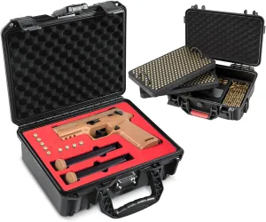 Waterproof and Lockable Pistol Case for Sig Sauer P320/P365 & 600-700 Round Bullet Locking Storage Case
