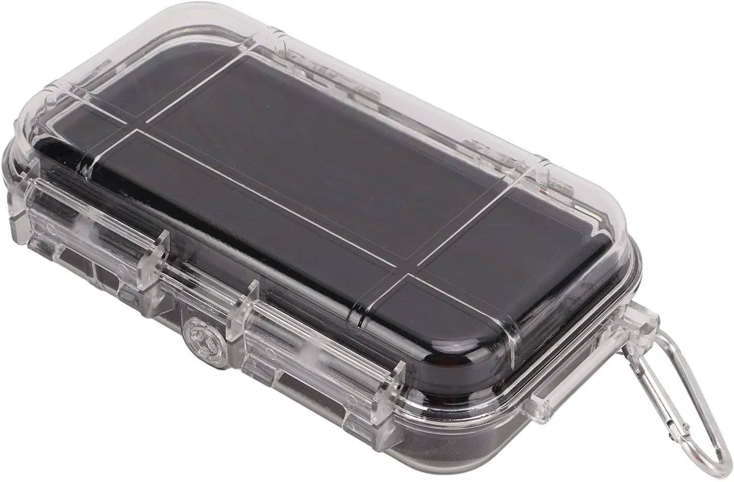 Waterproof Survival Storage Box Plastic Shockproof Box with Shock Absorption Liner Transparent Outdoor Dry Airtight Case for Camping Hiking