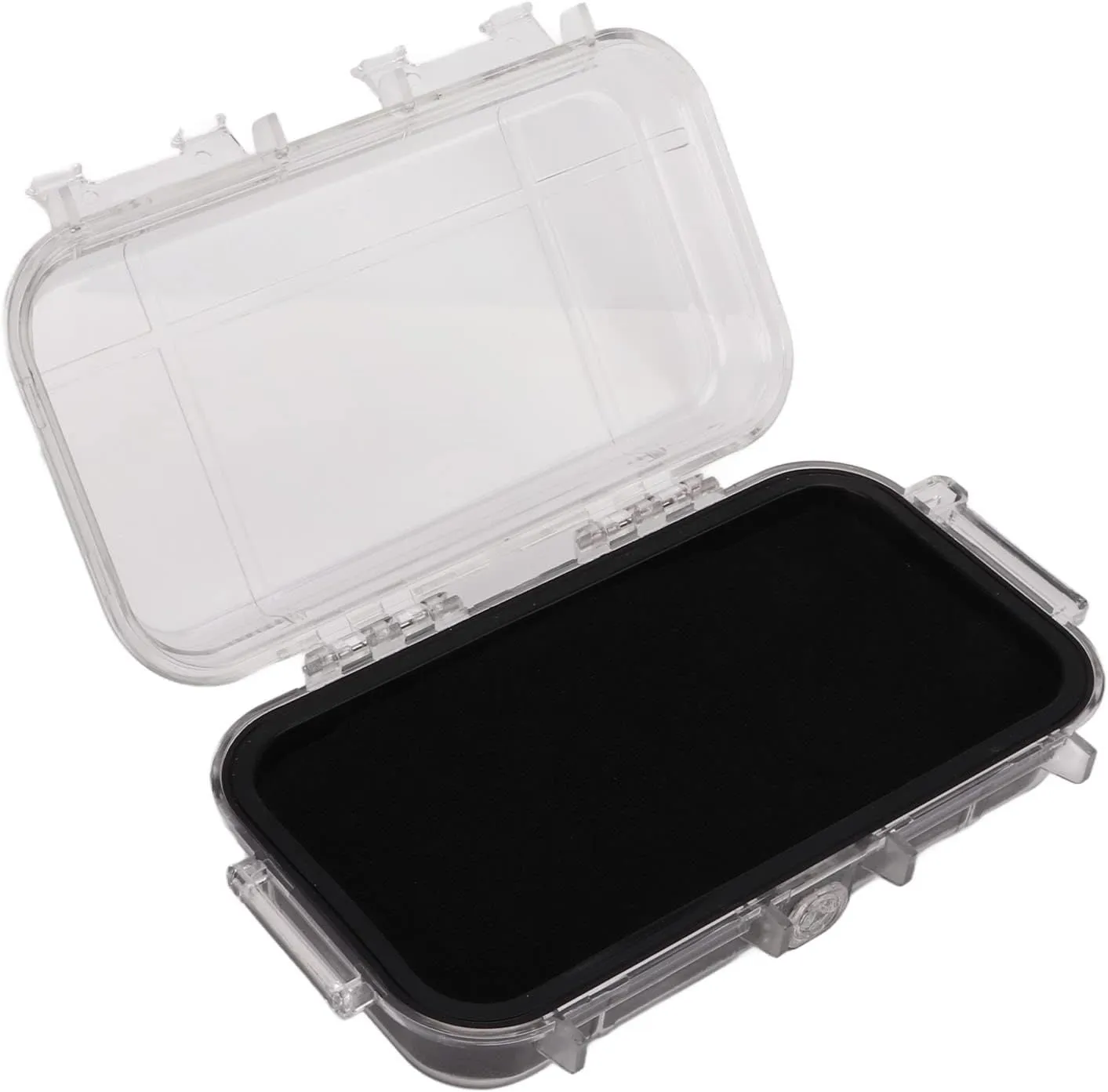 Waterproof Survival Storage Box Plastic Shockproof Box with Shock Absorption Liner Transparent Outdoor Dry Airtight Case for Camping Hiking