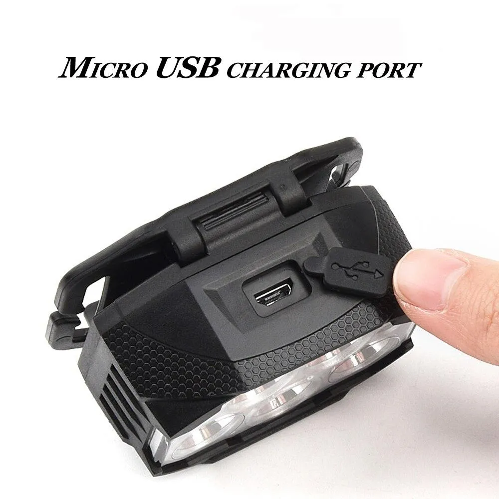 Waving Sensor Headlight Outdoor Led Built in Lithium Battery Strong Light Rechargeable Flashlight 3XPG 2COB Fishing Headlamp