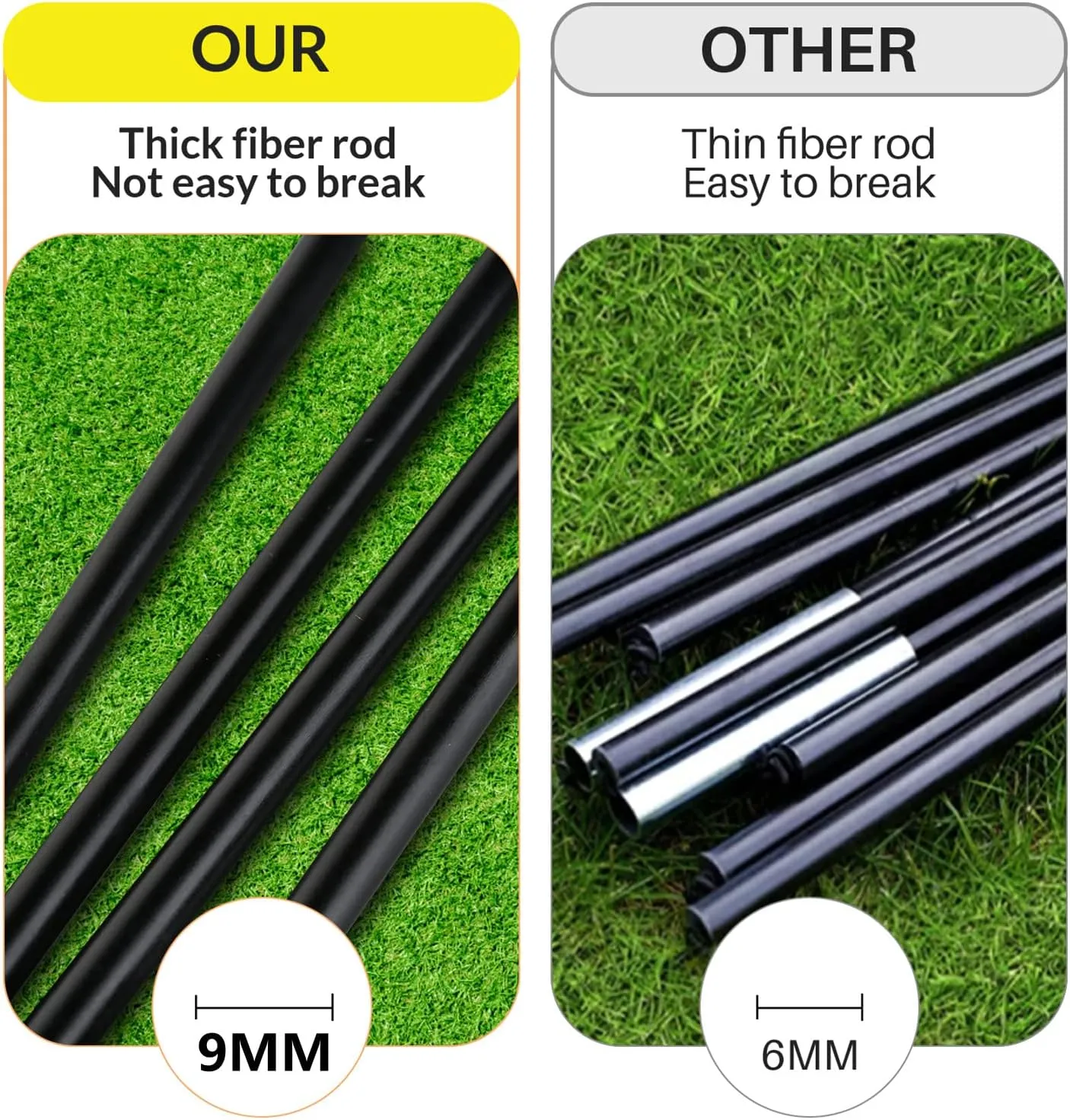 WEKEFON Soccer Goals, Set of 2 - Size 3.6'x2.7' Portable Foldable Pop Up Soccer Net for Backyard Training Goal for Kids and Youth Soccer Practice with Carry Bag