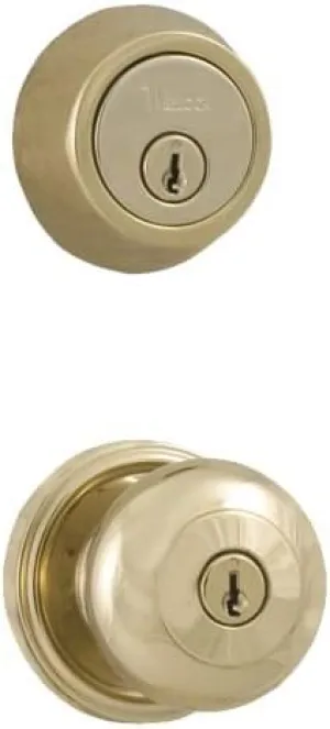 Weslock 640I-671 Single Cylinder Keyed Entry Impressa Door Knob Set and 671 Dead, Lifetime Polished Brass
