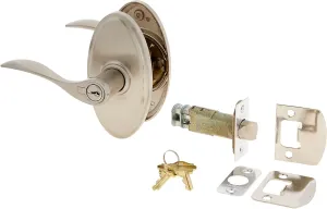 Weslock Left Handed Bordeau Lever Keylock Entry Set - Elegance Collection - L2740UNUNSL23 - Satin Nickel