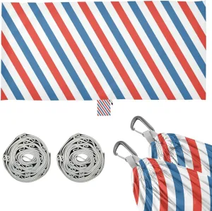 White and Blue Diagonal Lines Camping Hammock Single Portable Hammocks 330 lbs Capacity with 2 Tree Straps and Attached Carry Bag,Perfect for Outdoor,Indoor,Beach,Camping,Travel