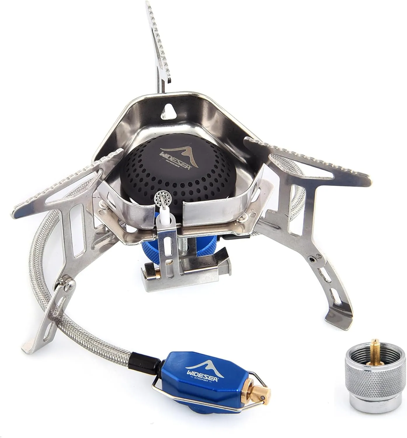 Widesea 3500W Windproof Camp Stove,Camping Gas Stove, Small Camping Stove with Piezo Ignition,Portable Collapsible Stove for Outdoor,Picnic, and Backpacking Hiking