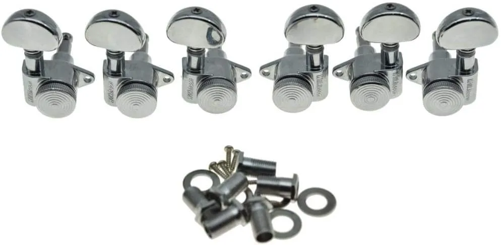 Wilkinson Locking Tuners 3x3 Full Size Locking Guitar Tuners Tuning Keys Pegs Guitar Machine Heads for Les Paul or Acoustic Guitars Chrome