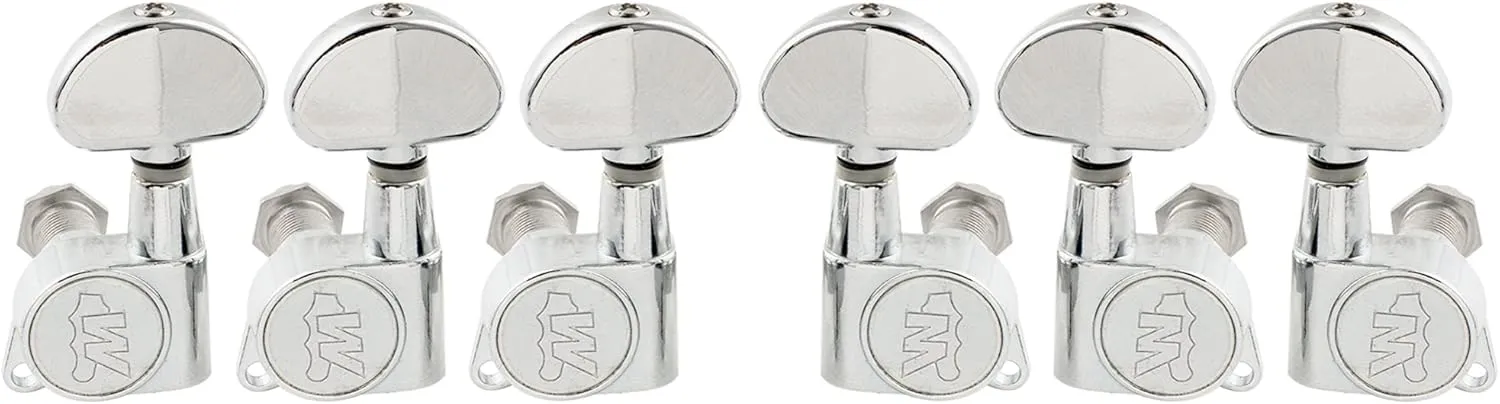 Wilkinson WJN03 3L3R EZ-Lok Post Guitar Tuners Guitar Tuning Pegs Keys Machine Heads for Les Paul SG Electric Guitar or Acoustic Guitar Replacement, Chrome