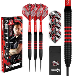 Winmau Darts Joe Cullen Rockstar 20g Brass Darts Set with Dart Flights and Dart Shafts (Stems) Including Checkout Card