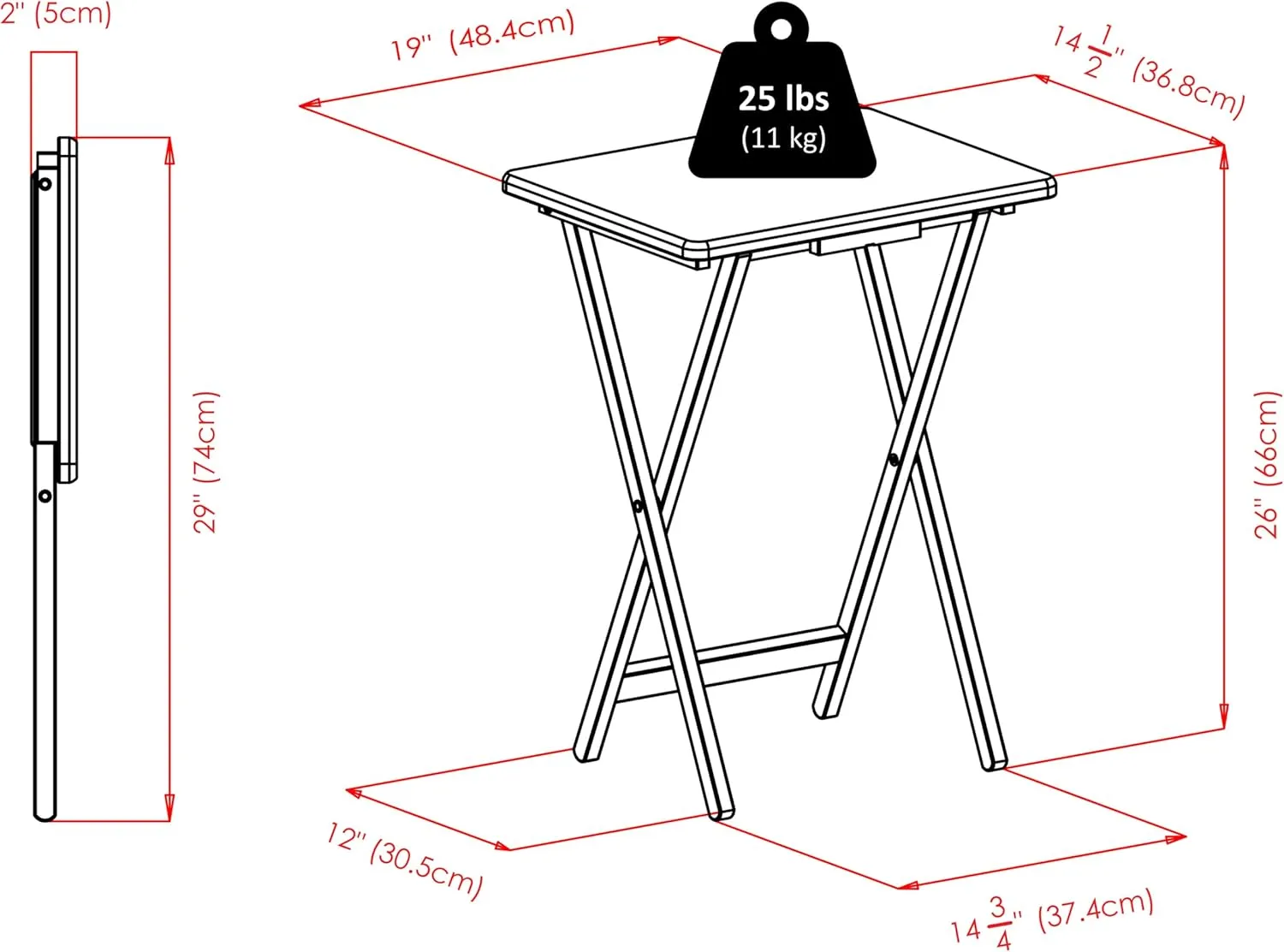 Winsome Isabelle Snack Table Set with Mobile Stand, for Living Room, Patio, Natural, Set of 4 Tables