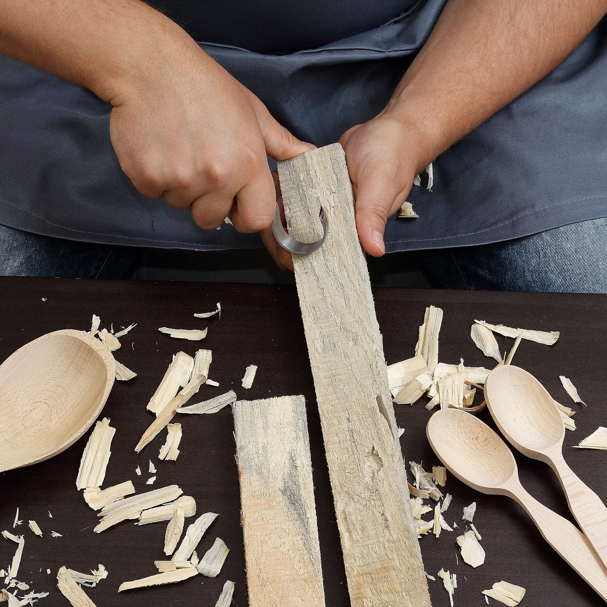 Wood Carving Hook Knife. Spoon Carving Tool for Spoons, Bowls, kuksa and Cups carvings - Right Handed - Basic Crooked Knife for Professional Spoon Carvers and Beginners - by STAMESKY.