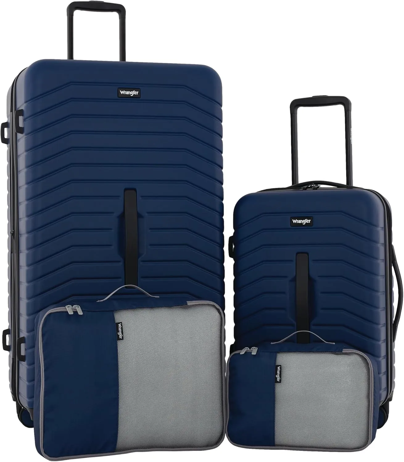 Wrangler Trunk Spinner Set, Poseidon Blue, 2 Luggage & 2 Packing Cubes