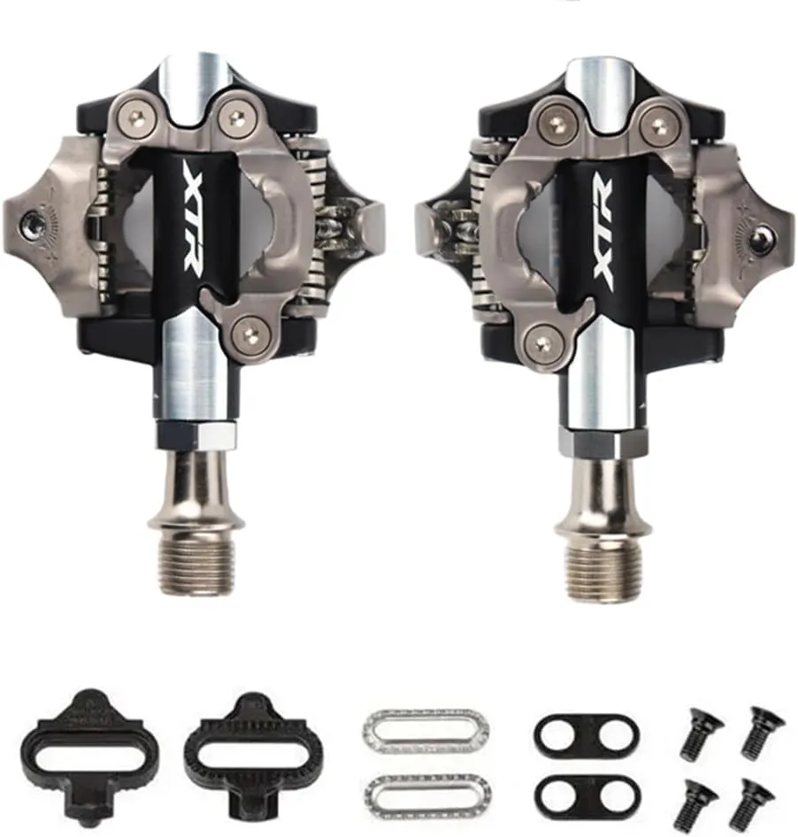 XTR PD-M9100 Pedals Mountain Bike SPD Pedals Compatible with Shimano Cycling Self-Locking Lock Race Pedal Set incl SM-SH51 Cleats Bicycle Pedal