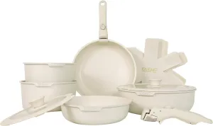 YASHE 13-Piece Pots and Pans Set, Nonstick Granite Cookware Set, Detachable Handle Pots and Pans, PFAS and PFOA-Free, Easy Clean Kitchen Cookware Set, Eco-friendly, Perfect for RV and kitchen use